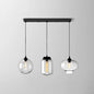 Clear Glass Industrial Shaded Multi-Light Pendant: 3-Bulb Hanging Lighting for Dining Room