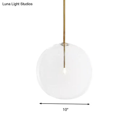 Clear Glass LED Pendant Light - Post-Modern Global Design for Dining Room - 1 Light 6"/7"/8" Wide