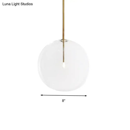 Clear Glass LED Pendant Light - Post-Modern Global Design for Dining Room - 1 Light 6"/7"/8" Wide