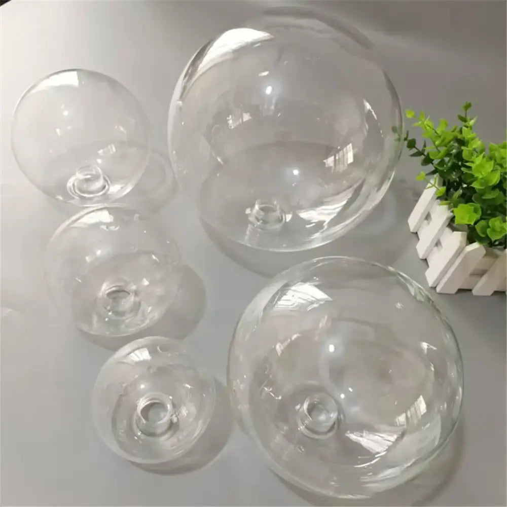 Clear glass pendant lamp shades spheres with hollow bases by decorbites for dining room hanging lights decor
