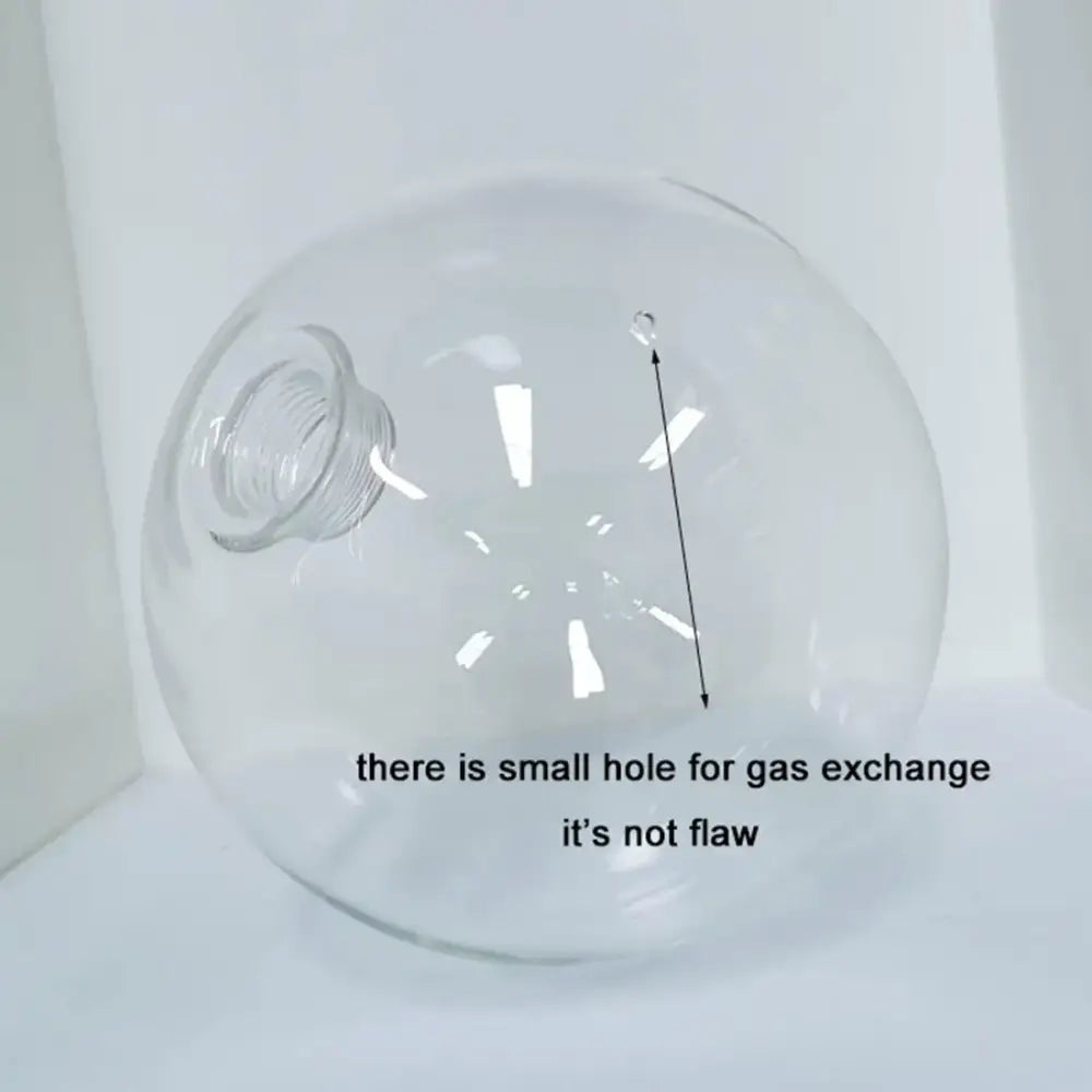 Clear glass pendant lamp shade sphere with threaded neck and gas exchange hole for dining room decorbites clear glass lamp