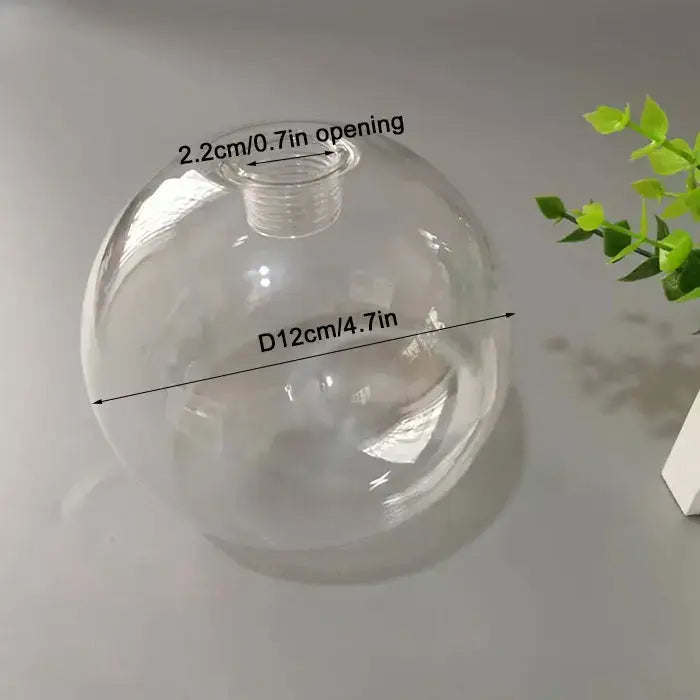 Clear glass pendant lamp shade sphere with narrow neck and threaded opening for dining room decorbites clear glass lighting