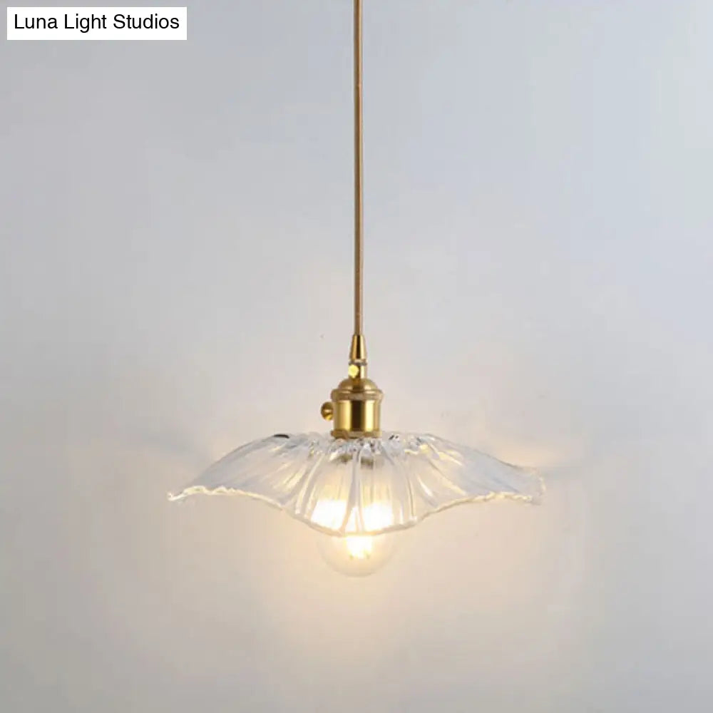 Clear Glass Pendant Lighting Fixture with Simplicity Shaded Hanging Light