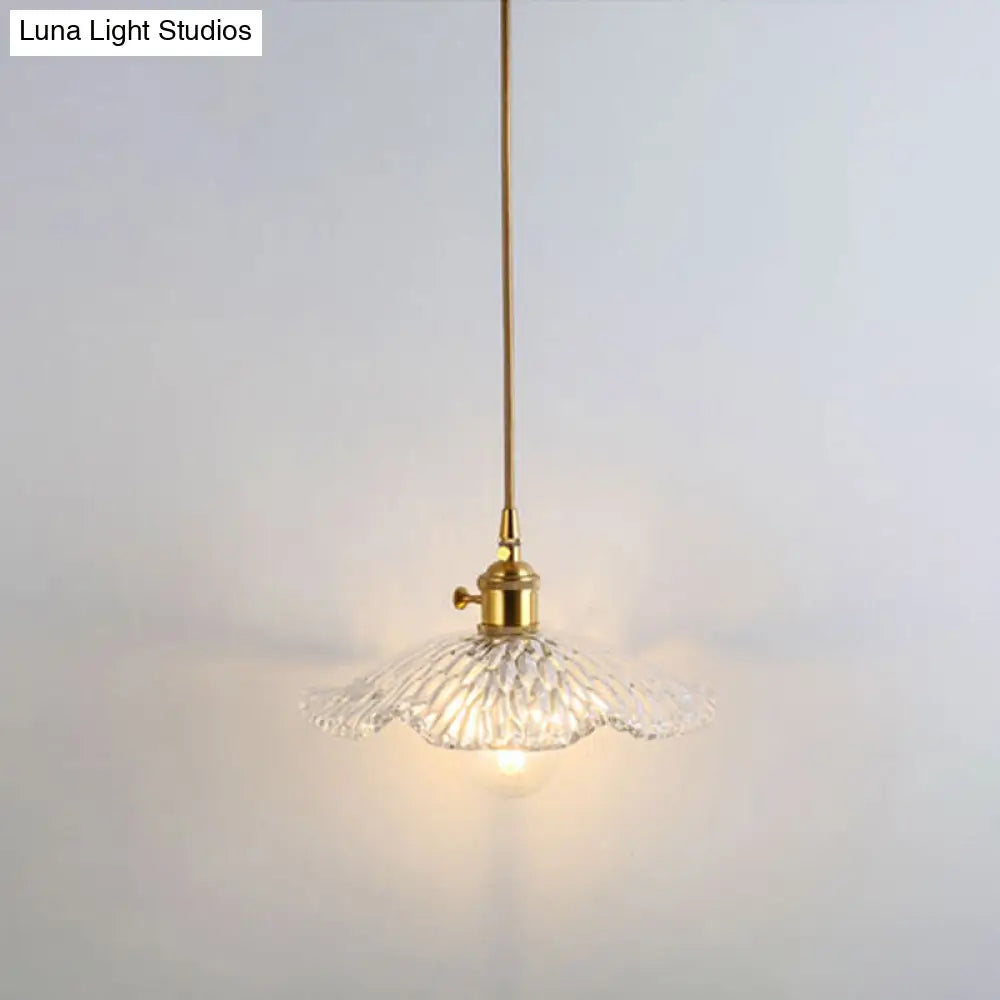 Clear Glass Pendant Lighting Fixture with Simplicity Shaded Hanging Light