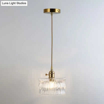 Clear Glass Pendant Lighting Fixture with Simplicity Shaded Hanging Light