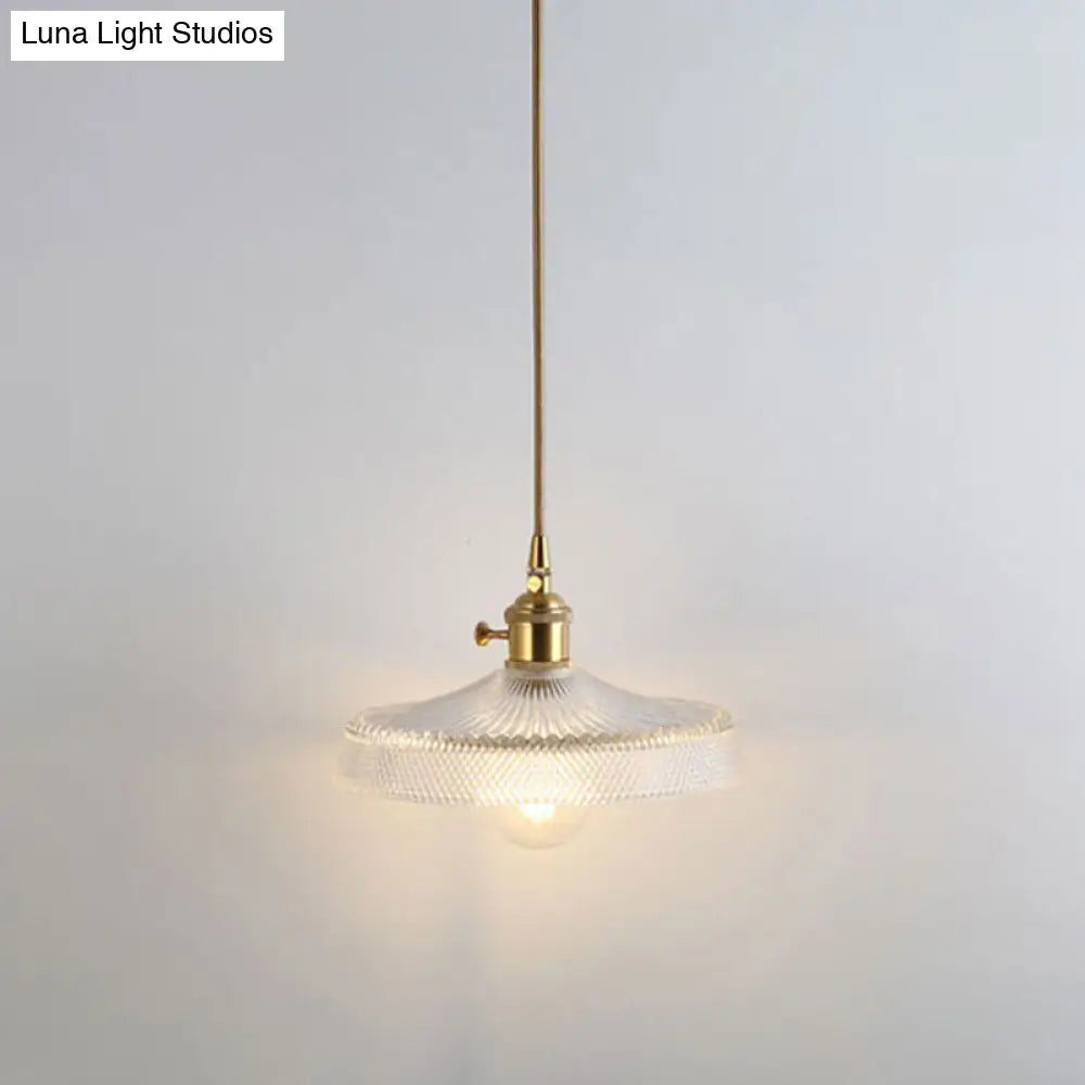 Clear Glass Pendant Lighting Fixture with Simplicity Shaded Hanging Light