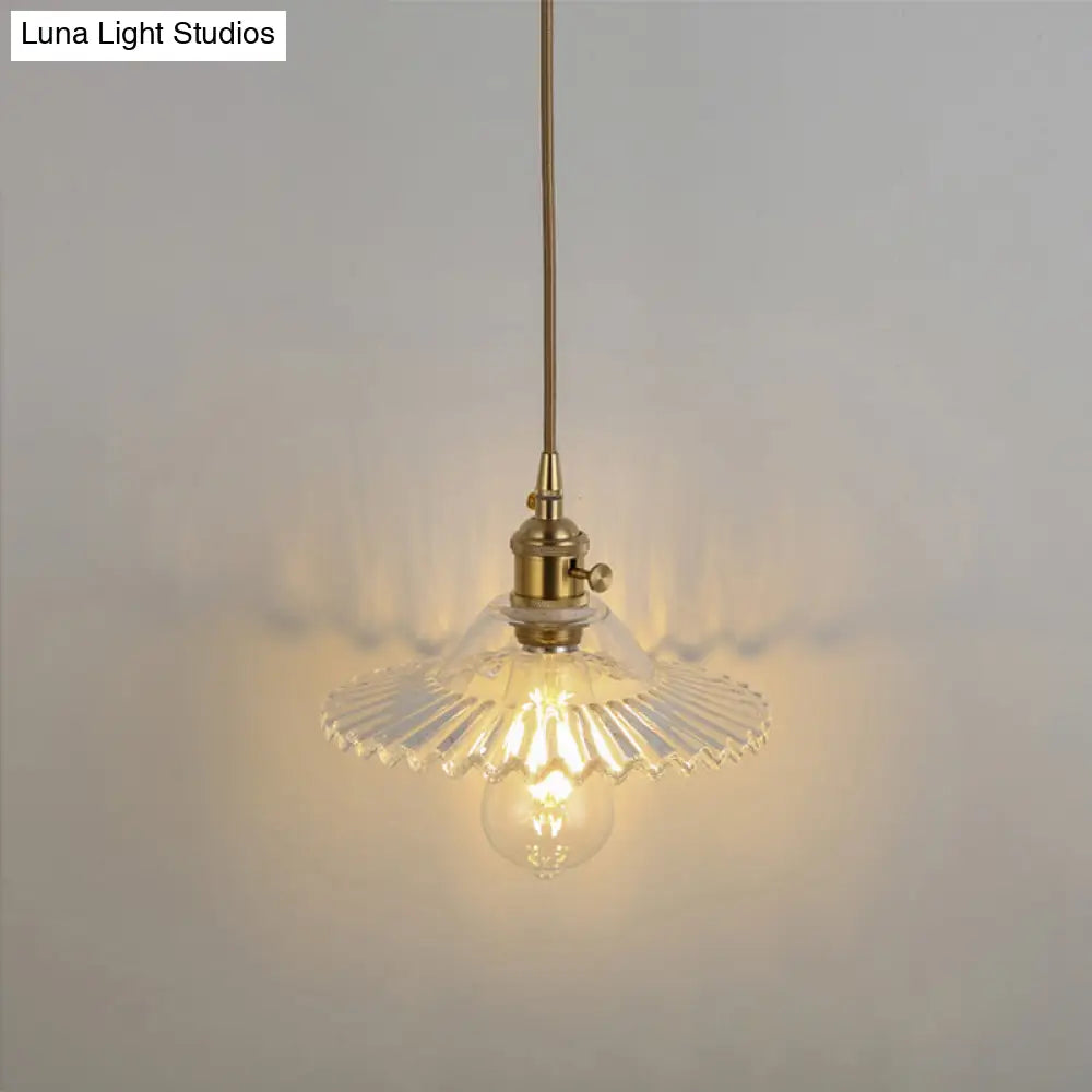 Clear Glass Pendant Lighting Fixture with Simplicity Shaded Hanging Light