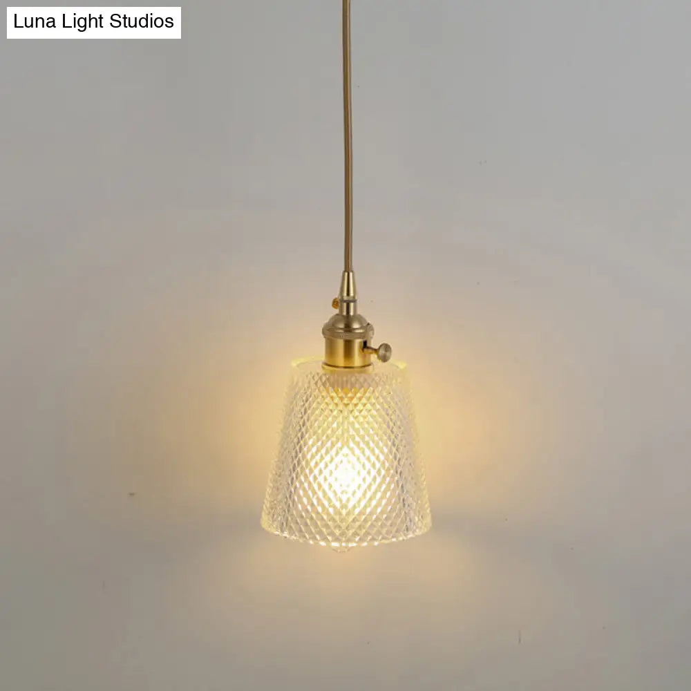 Clear Glass Pendant Lighting Fixture with Simplicity Shaded Hanging Light