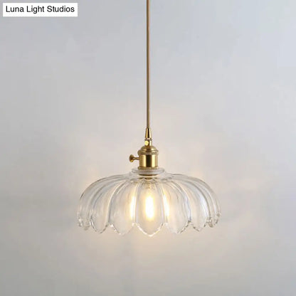 Clear Glass Pendant Lighting Fixture with Simplicity Shaded Hanging Light