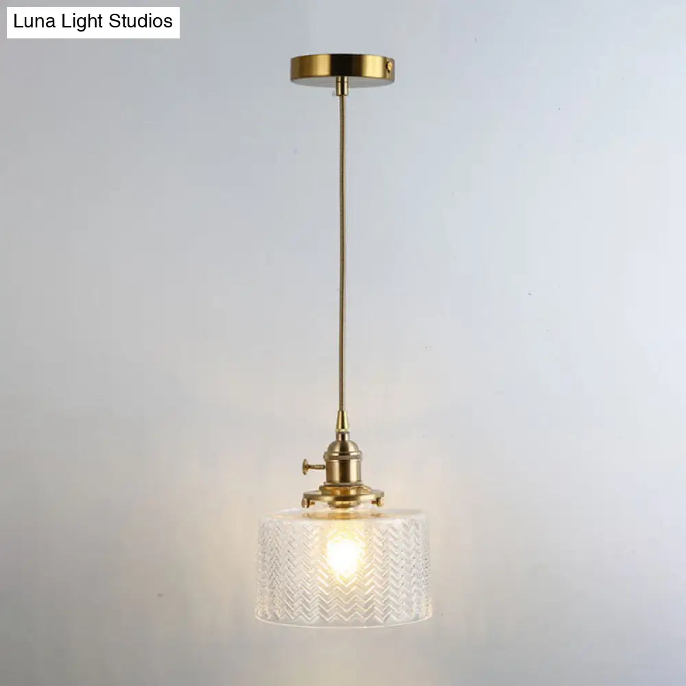 Clear Glass Pendant Lighting Fixture with Simplicity Shaded Hanging Light