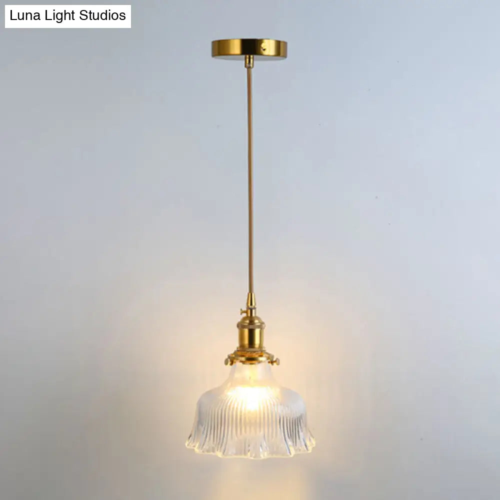 Clear Glass Pendant Lighting Fixture with Simplicity Shaded Hanging Light