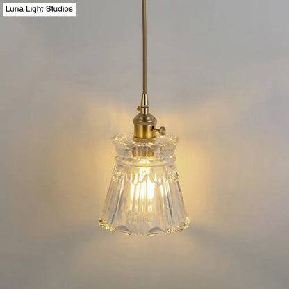 Clear Glass Pendant Lighting Fixture with Simplicity Shaded Hanging Light