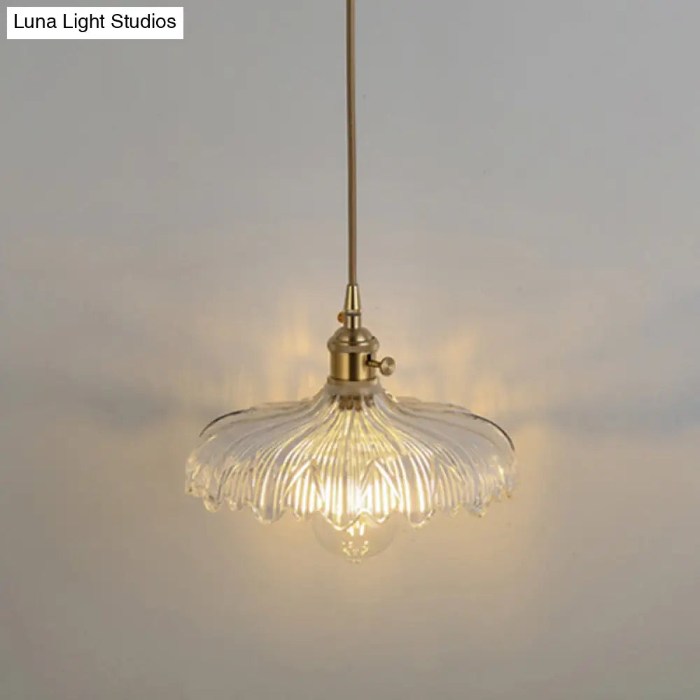 Clear Glass Pendant Lighting Fixture with Simplicity Shaded Hanging Light