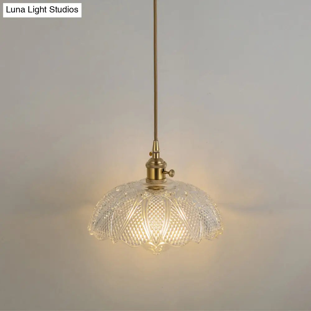 Clear Glass Pendant Lighting Fixture with Simplicity Shaded Hanging Light