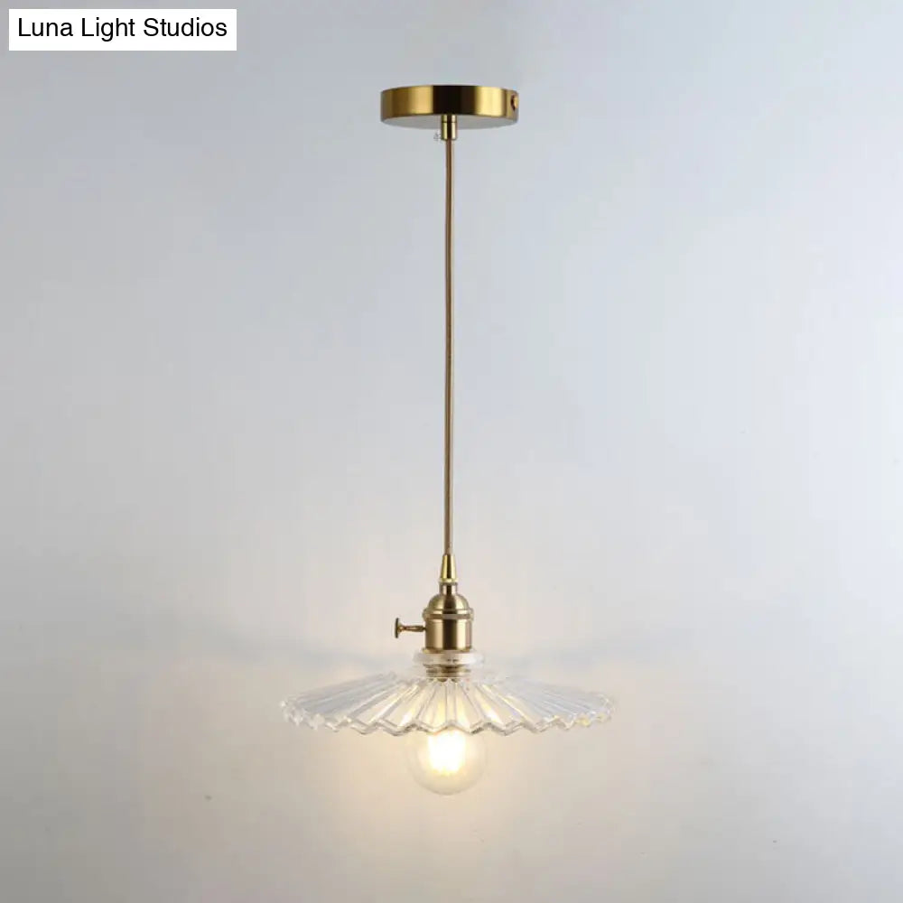 Clear Glass Pendant Lighting Fixture with Simplicity Shaded Hanging Light