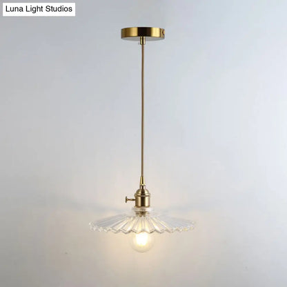 Clear Glass Pendant Lighting Fixture with Simplicity Shaded Hanging Light