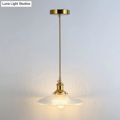 Clear Glass Pendant Lighting Fixture with Simplicity Shaded Hanging Light