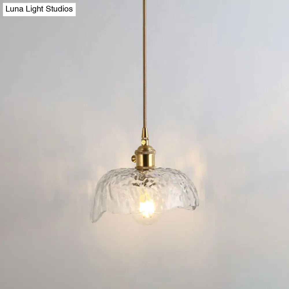 Clear Glass Pendant Lighting Fixture with Simplicity Shaded Hanging Light