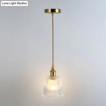 Clear Glass Pendant Lighting Fixture with Simplicity Shaded Hanging Light