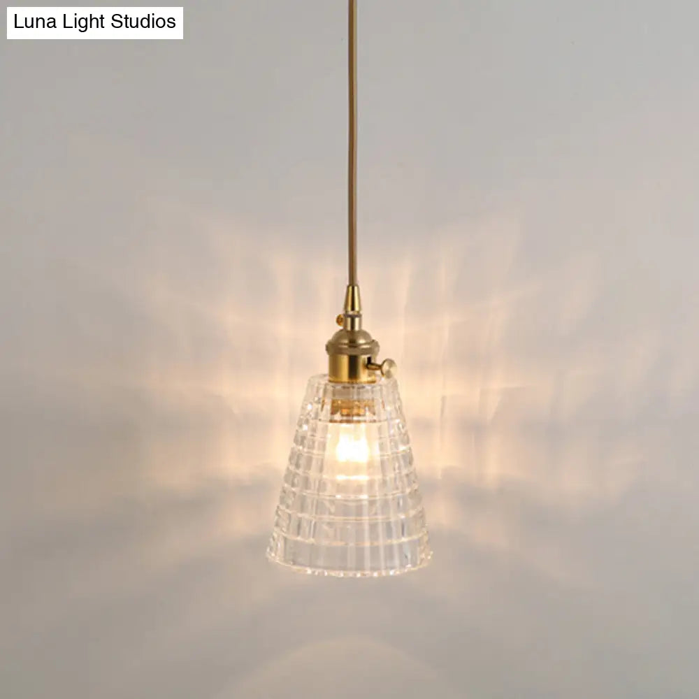 Clear Glass Pendant Lighting Fixture with Simplicity Shaded Hanging Light