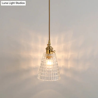 Clear Glass Pendant Lighting Fixture with Simplicity Shaded Hanging Light