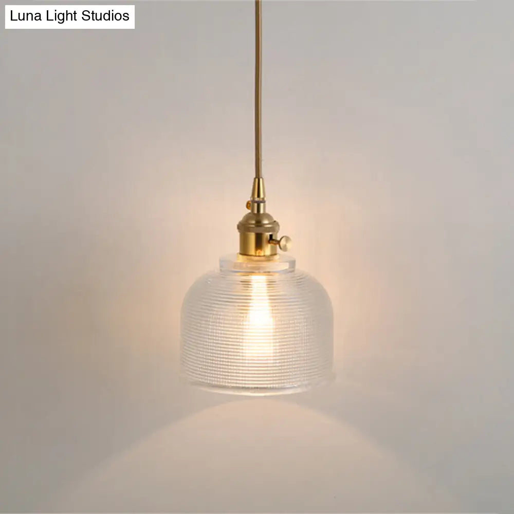 Clear Glass Pendant Lighting Fixture with Simplicity Shaded Hanging Light