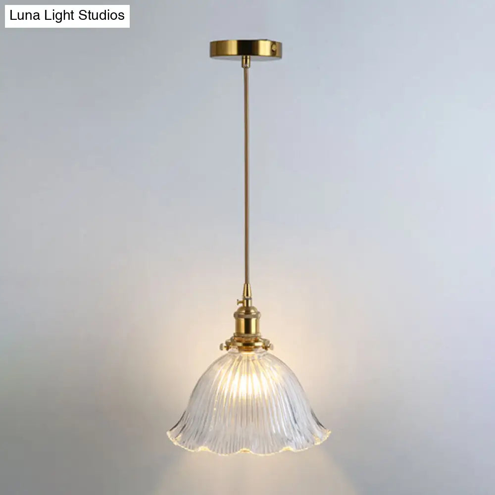 Clear Glass Pendant Lighting Fixture with Simplicity Shaded Hanging Light