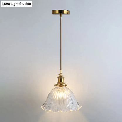 Clear Glass Pendant Lighting Fixture with Simplicity Shaded Hanging Light