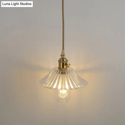 Clear Glass Pendant Lighting Fixture with Simplicity Shaded Hanging Light