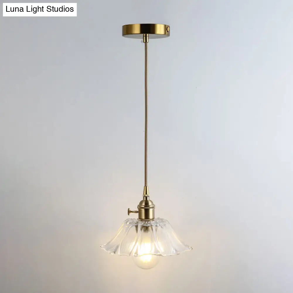 Clear Glass Pendant Lighting Fixture with Simplicity Shaded Hanging Light