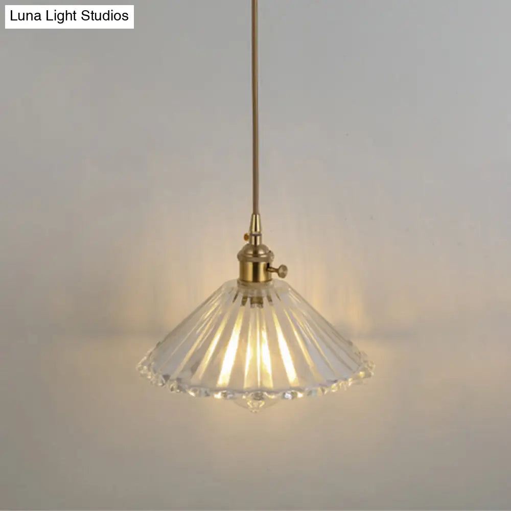 Clear Glass Pendant Lighting Fixture with Simplicity Shaded Hanging Light