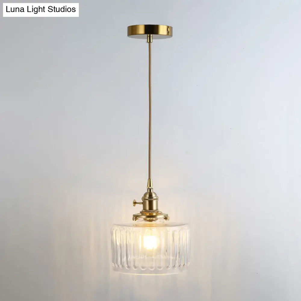 Clear Glass Pendant Lighting Fixture with Simplicity Shaded Hanging Light