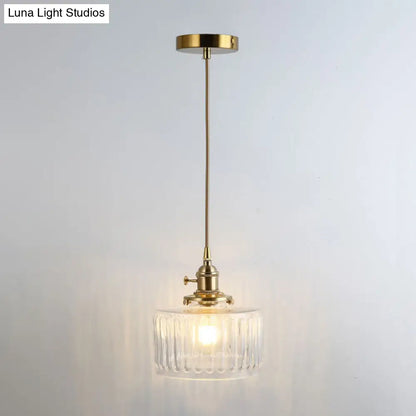 Clear Glass Pendant Lighting Fixture with Simplicity Shaded Hanging Light