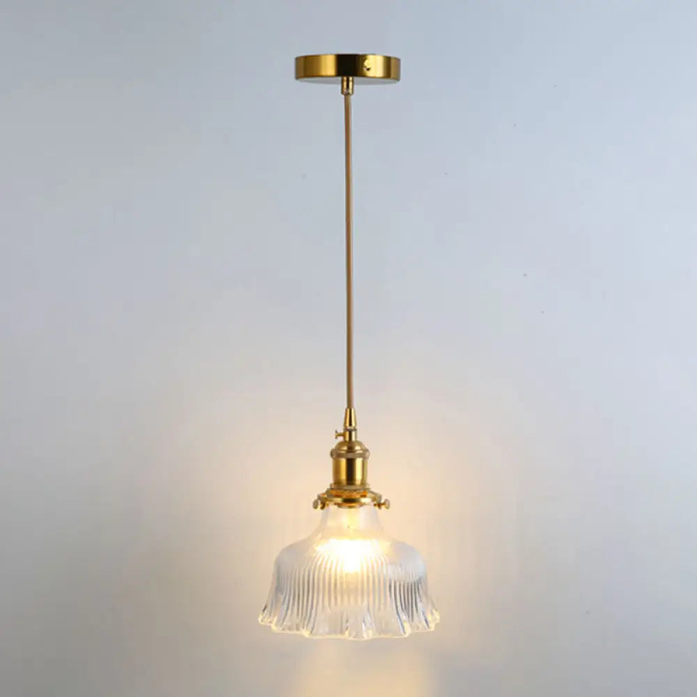 Clear Glass Pendant Lighting Fixture with Simplicity Shaded Hanging Light