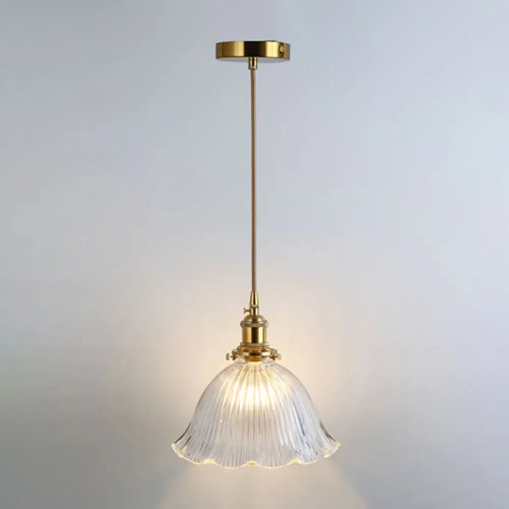 Clear Glass Pendant Lighting Fixture with Simplicity Shaded Hanging Light