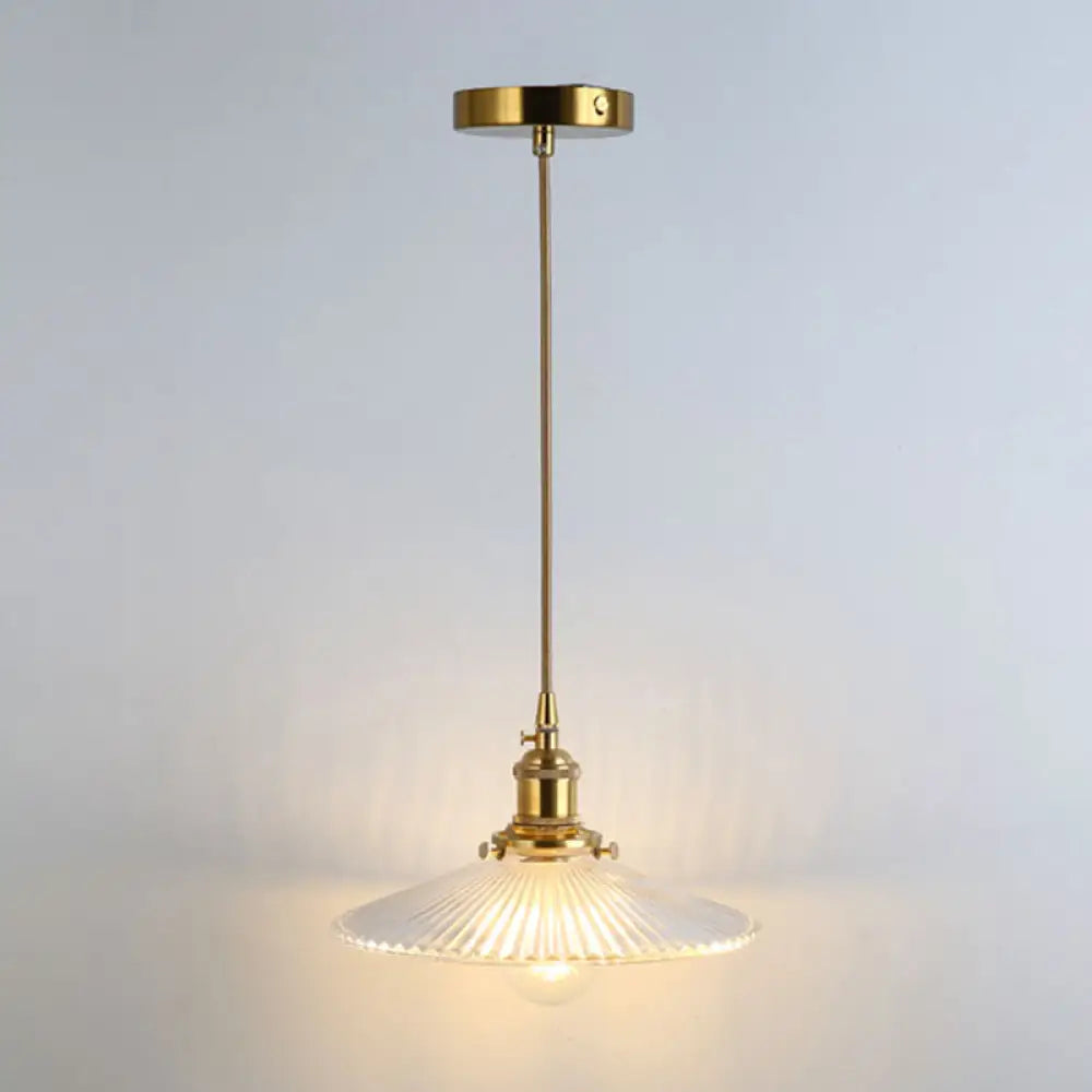 Clear Glass Pendant Lighting Fixture with Simplicity Shaded Hanging Light