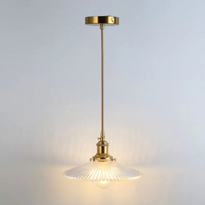 Clear Glass Pendant Lighting Fixture with Simplicity Shaded Hanging Light