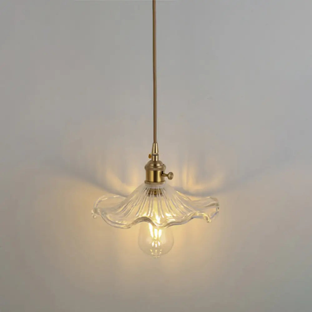 Clear Glass Pendant Lighting Fixture with Simplicity Shaded Hanging Light