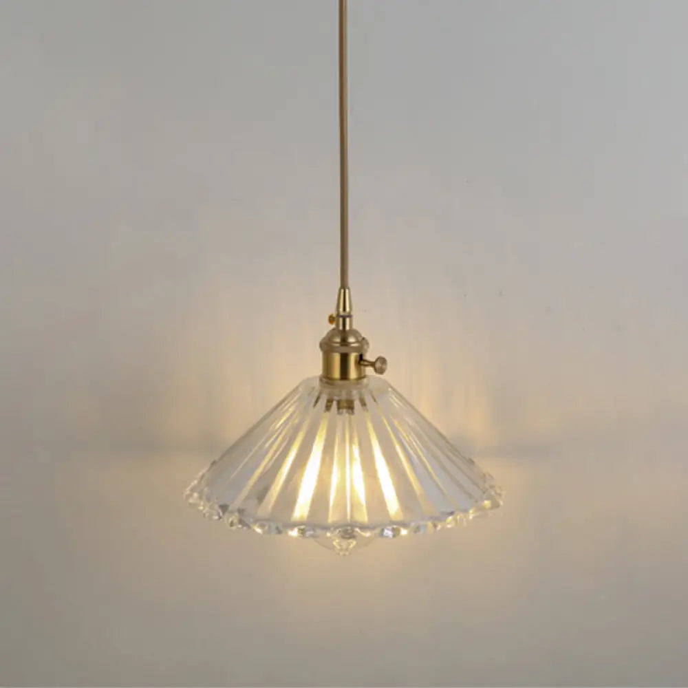 Clear Glass Pendant Lighting Fixture with Simplicity Shaded Hanging Light