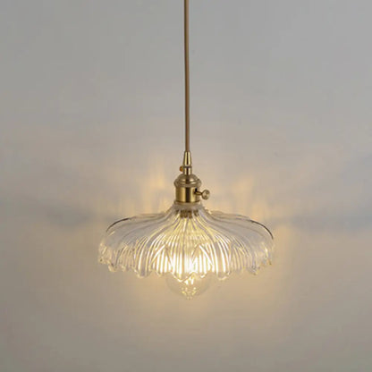 Clear Glass Pendant Lighting Fixture with Simplicity Shaded Hanging Light