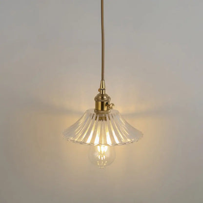 Clear Glass Pendant Lighting Fixture with Simplicity Shaded Hanging Light