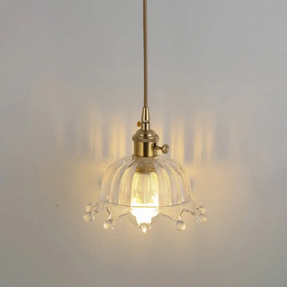 Clear Glass Pendant Lighting Fixture with Simplicity Shaded Hanging Light