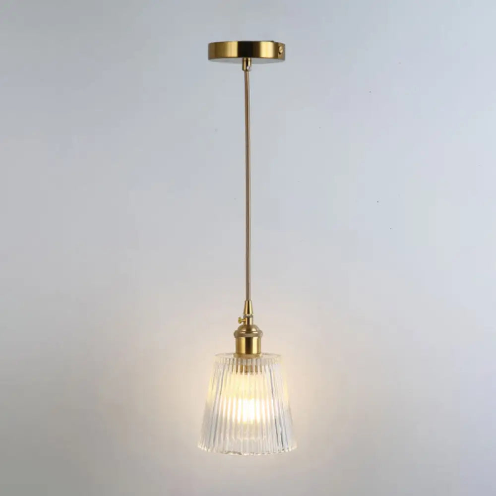 Clear Glass Pendant Lighting Fixture with Simplicity Shaded Hanging Light