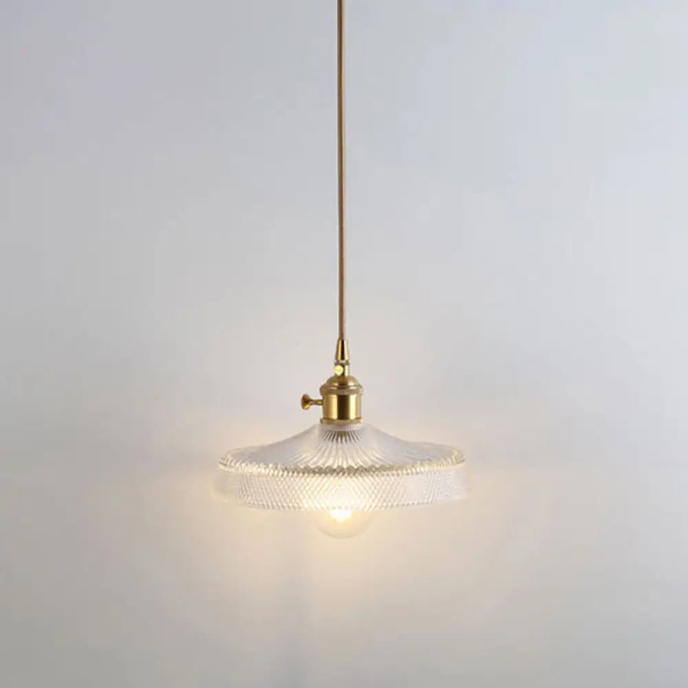 Clear Glass Pendant Lighting Fixture with Simplicity Shaded Hanging Light