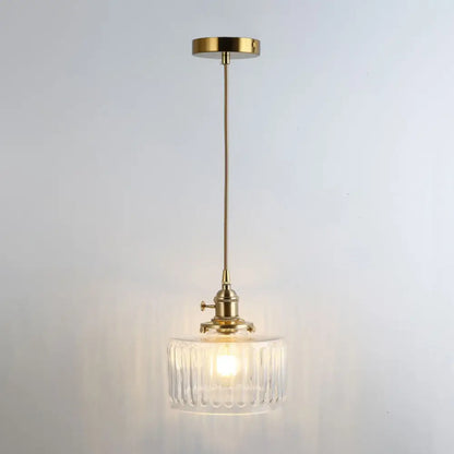 Clear Glass Pendant Lighting Fixture with Simplicity Shaded Hanging Light