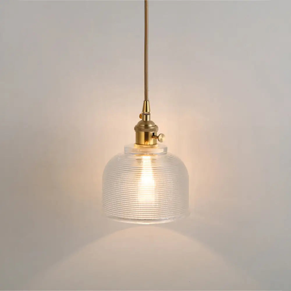 Clear Glass Pendant Lighting Fixture with Simplicity Shaded Hanging Light