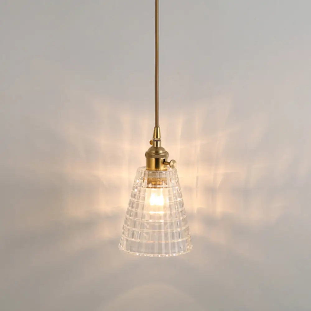 Clear Glass Pendant Lighting Fixture with Simplicity Shaded Hanging Light