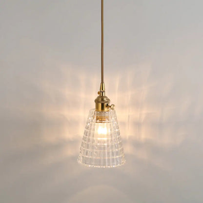 Clear Glass Pendant Lighting Fixture with Simplicity Shaded Hanging Light