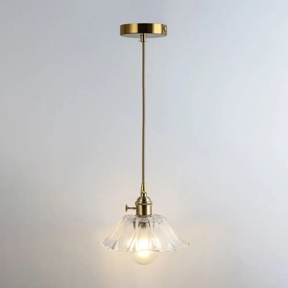 Clear Glass Pendant Lighting Fixture with Simplicity Shaded Hanging Light