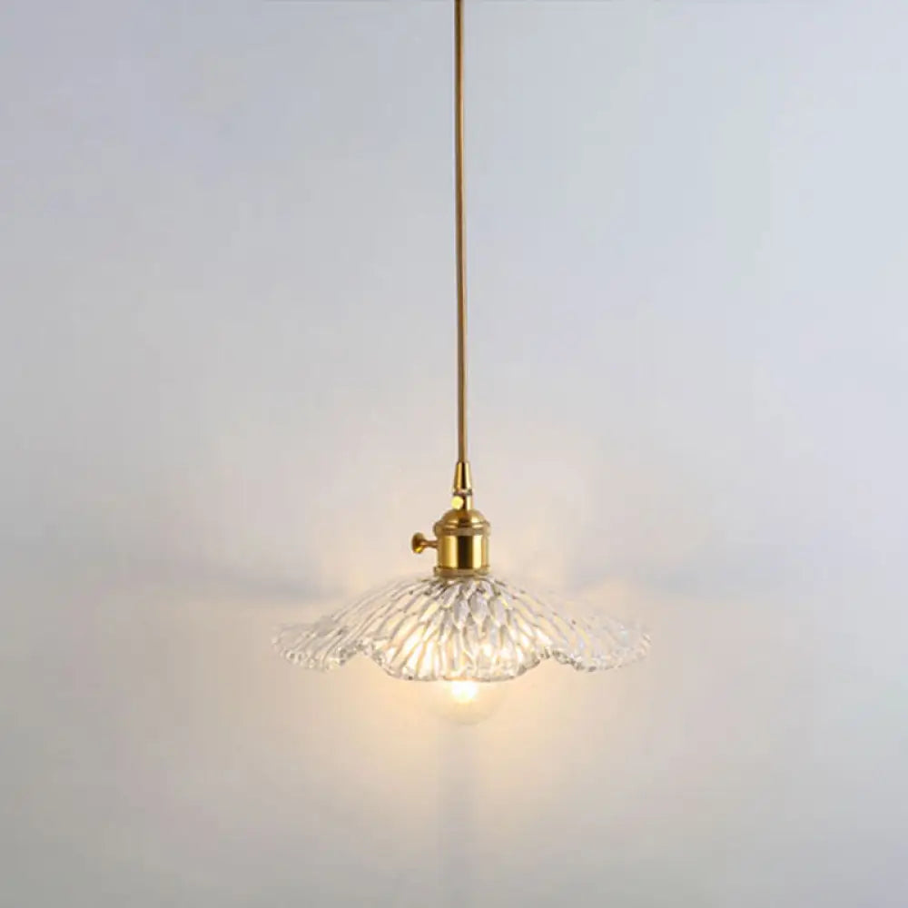 Clear Glass Pendant Lighting Fixture with Simplicity Shaded Hanging Light